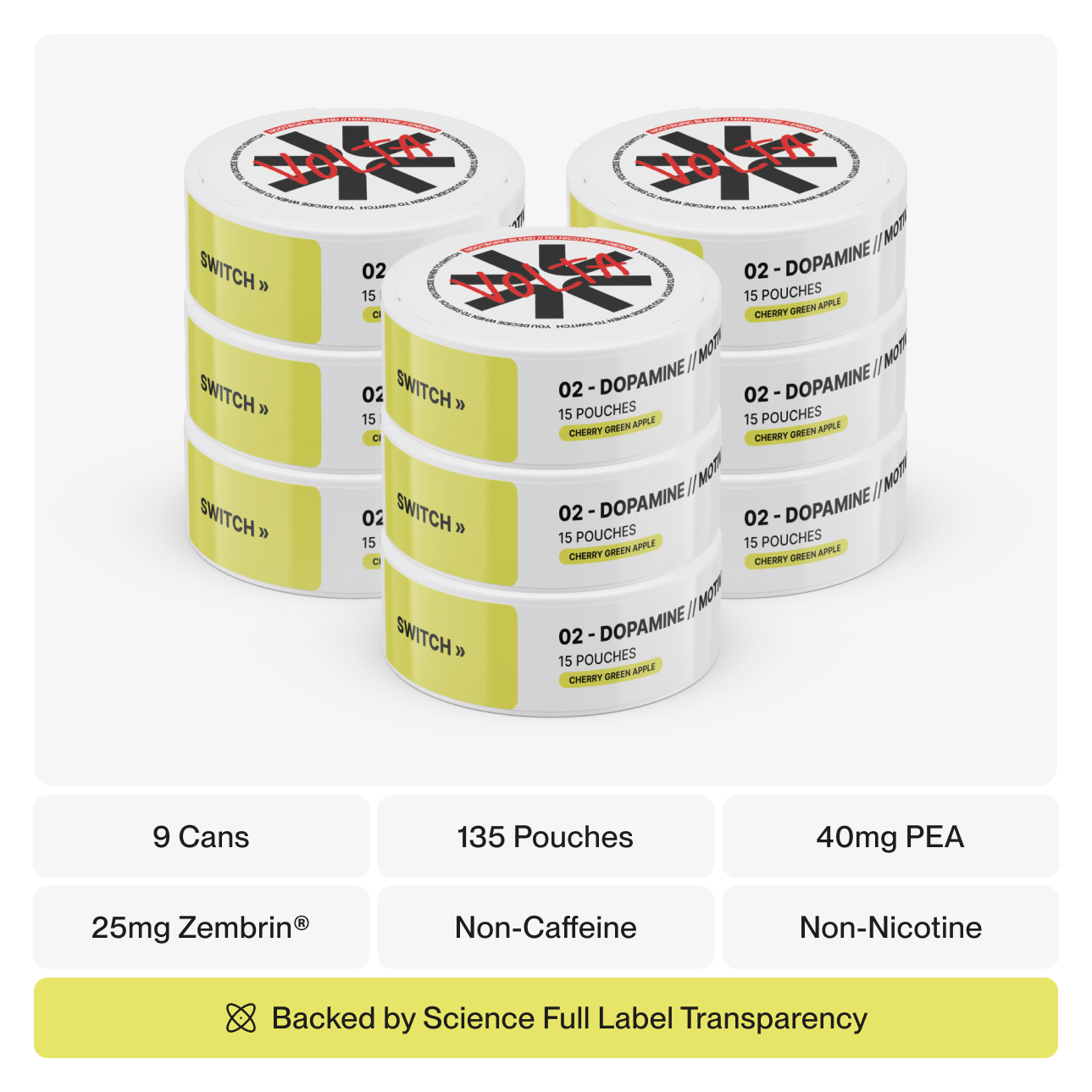 VOLTA 02 motivation pouch 3-pack bundle — dopamine nootropic supplement nicotine-free